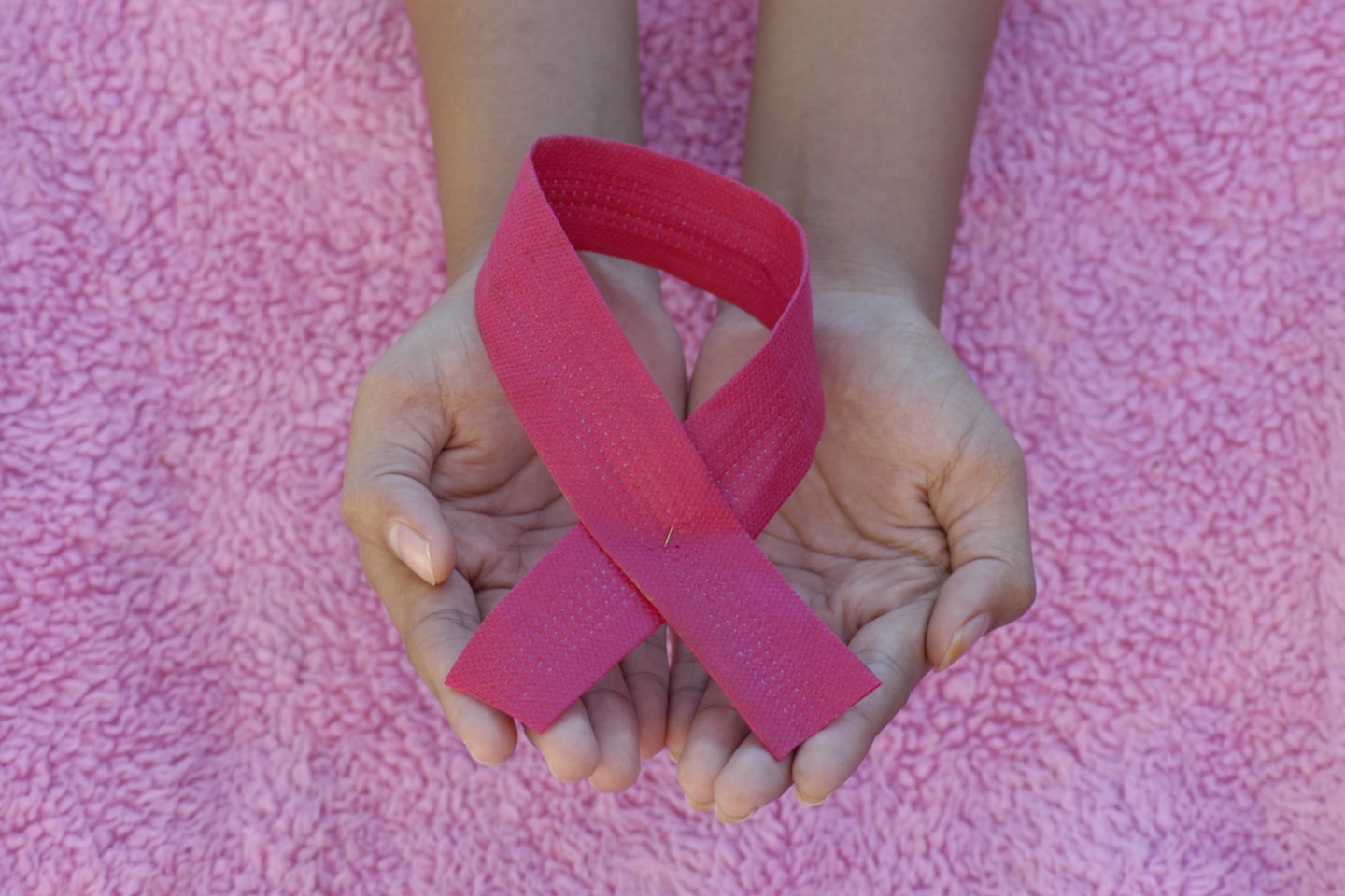 Pink ribbon for an awareness of Breast Cancer Day, October, 1, 2020
