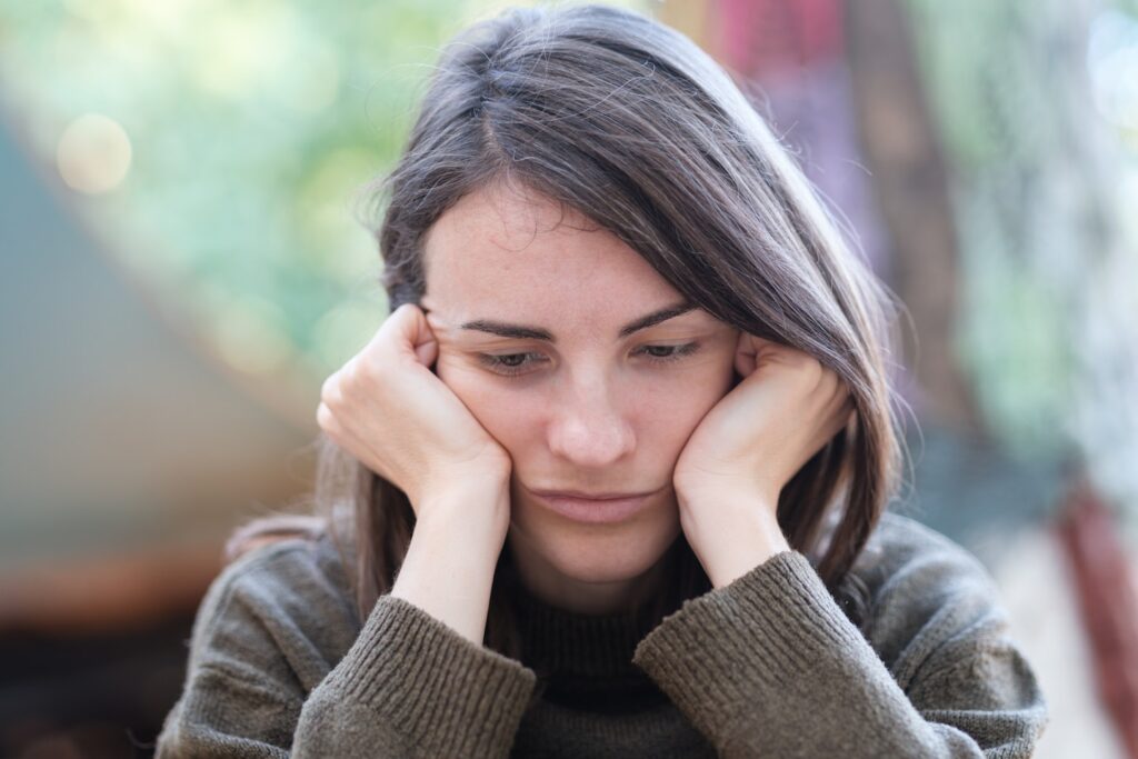 portrait of a sad woman